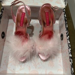 Bordello Pink Rhinestone Heels SIZE 5